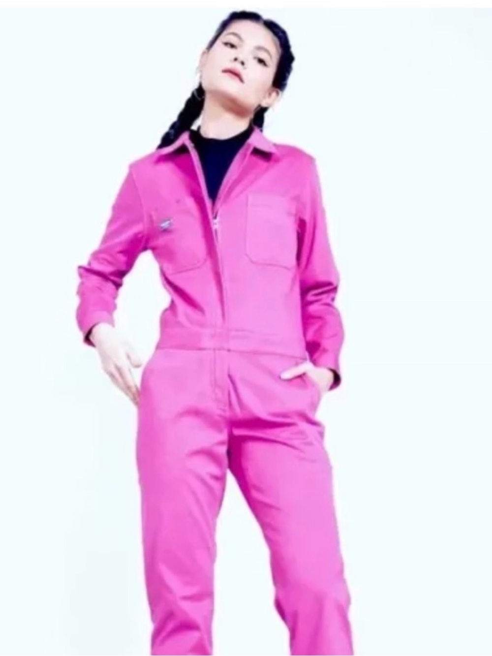 WILDFANG The Essential Coverall in orchid  Zip-Front Utility Jumpsuit M
